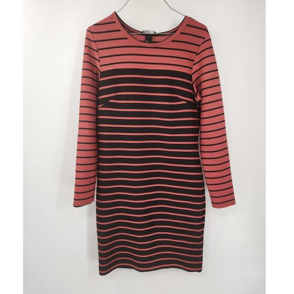 H&M Long Sleeve Striped Dress Womens Size Medium M - Picture 1 of 4